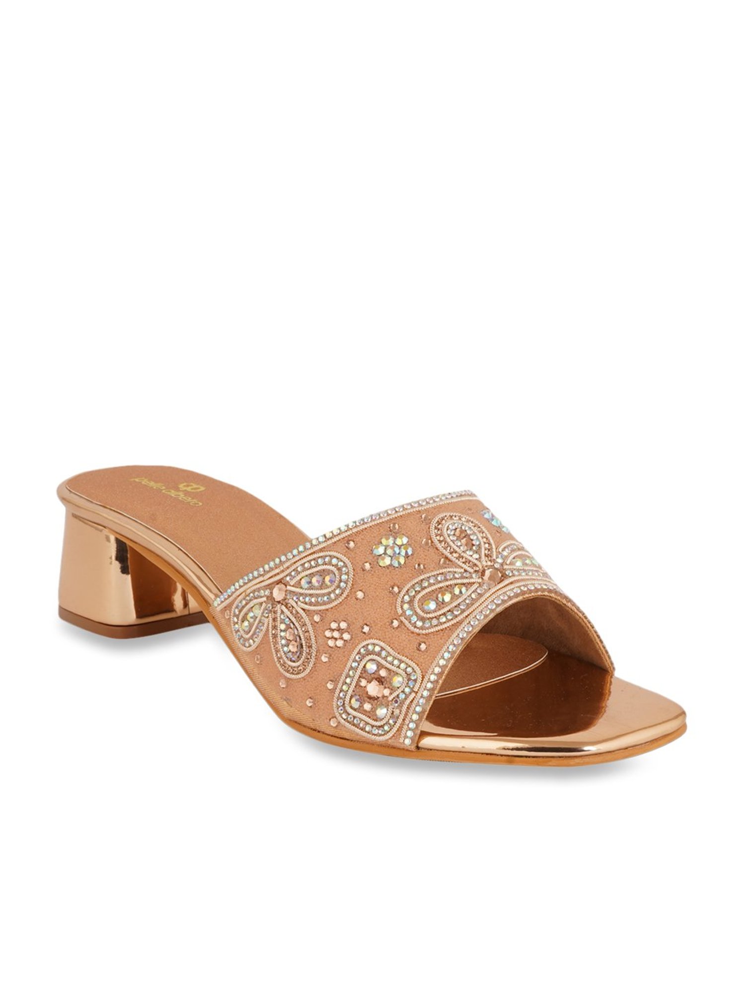 Pelle Albero Women's Rose Gold Ethnic Sandals