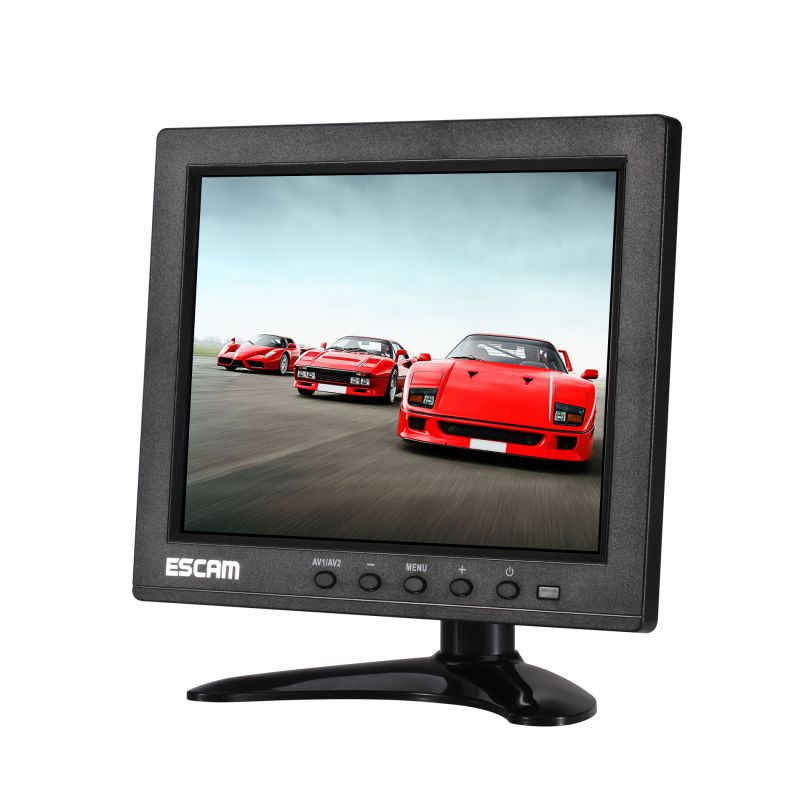 ESCAM T08 8-inch TFT LCD Monitor with VGA HDMI AV BNC USB for PC CCTV Security