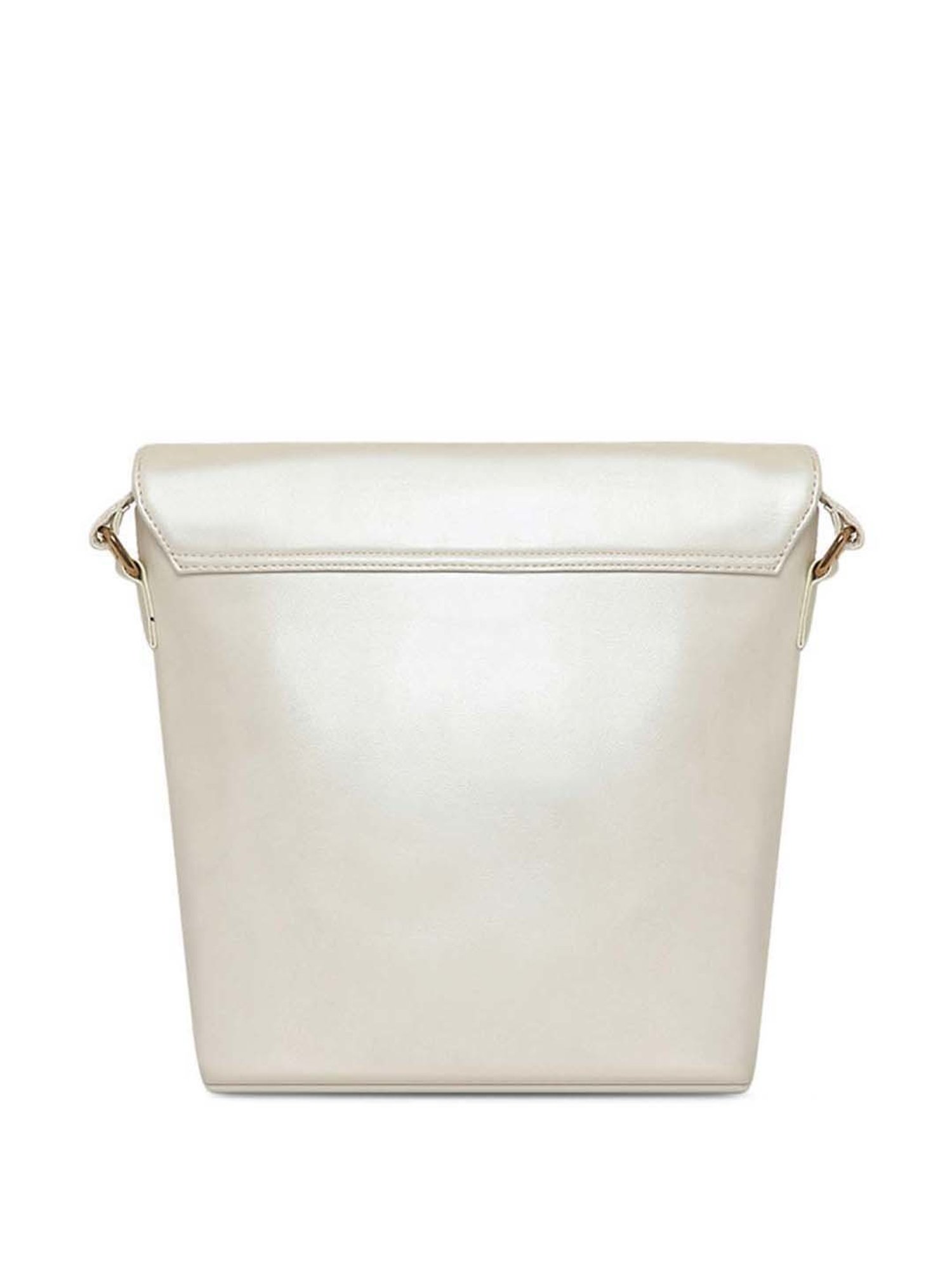 KLEIO White & Black Textured Medium Sling Handbag