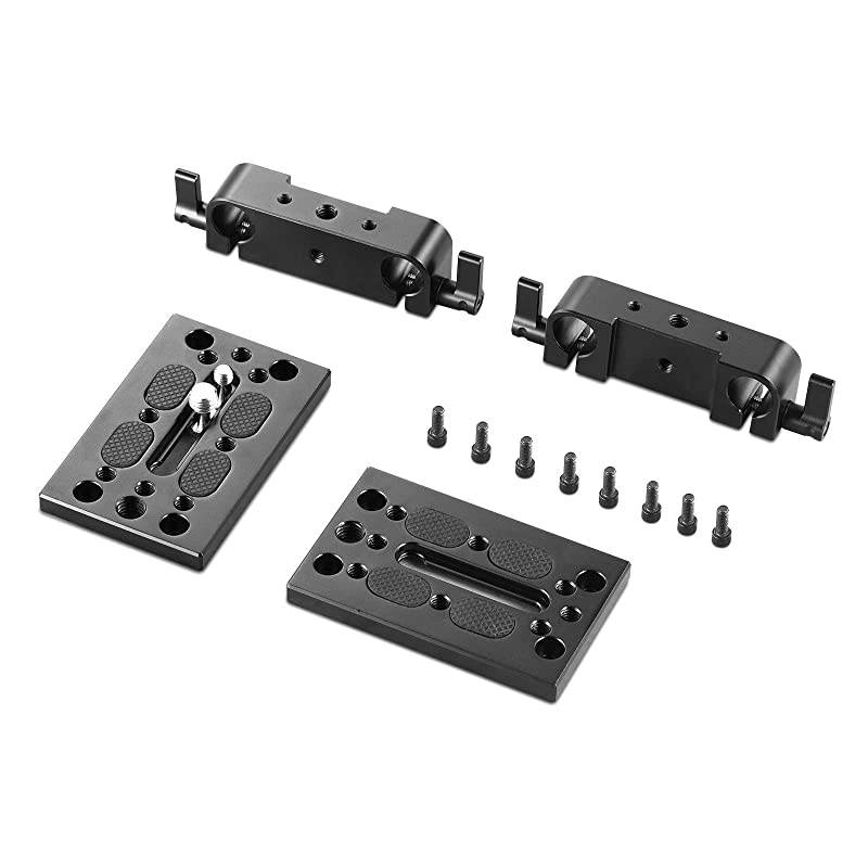 Camera Tripod Mounting Baseplate w15mm Rod Clamp Rail Block for TripodShoulder Support System 1798