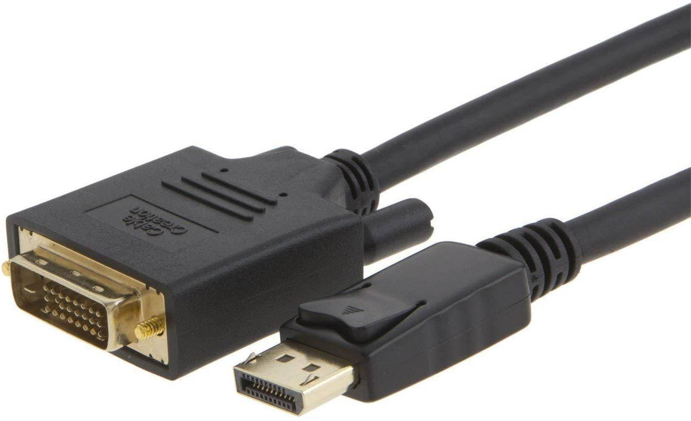 CableCreation Active DisplayPort to DVI Cable, 6ft DP to DVI-I Cord, Eyefinity Support Multi-Screen, 1.8M Black