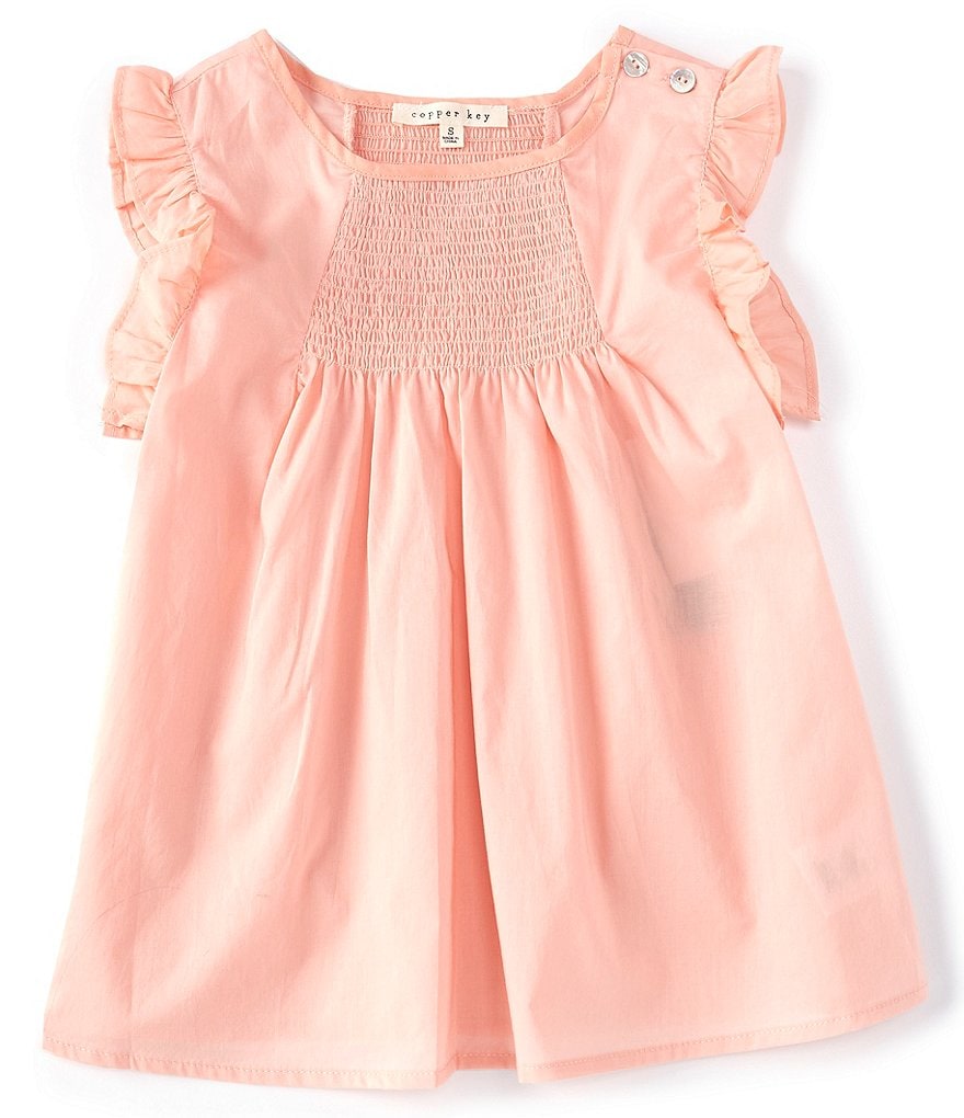 Copper Key Big Girls 7-16 Flutter-Sleeve Smocked Top
