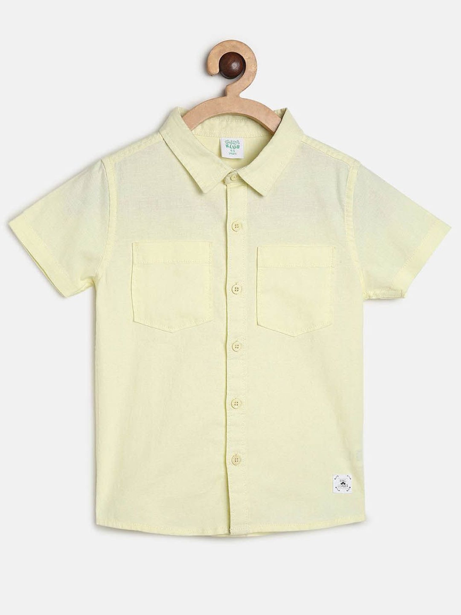 MINIKLUB Kids Light Yellow Solid Shirt