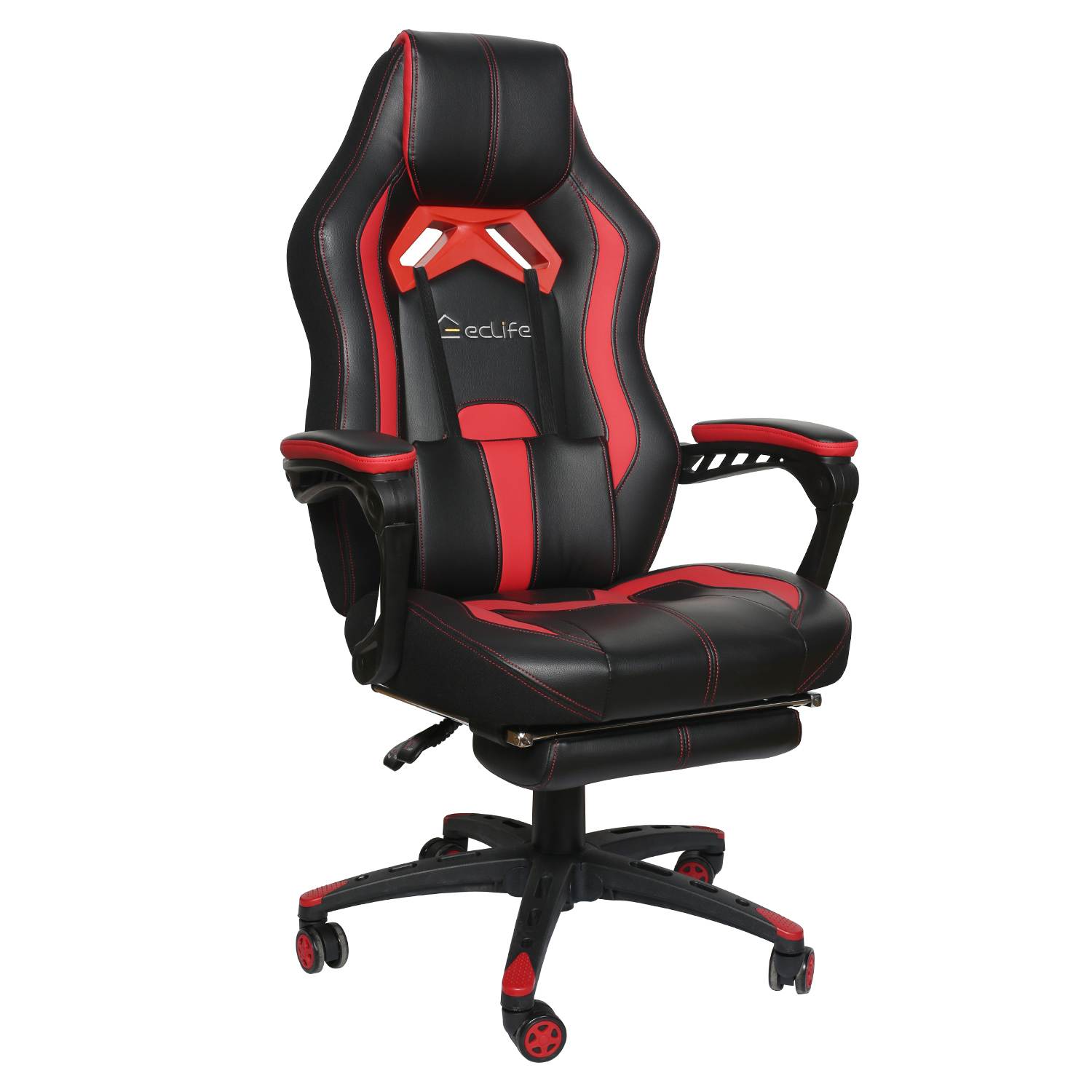 Ergonomic Gaming Chair, Home Office Computer Game Chair, Height Adjustment Recliner 360&deg; Swivel Rocker With Retractable Padded Footrest And Lumbar Pillow E-Sports Chair Super High-back Computer Chair