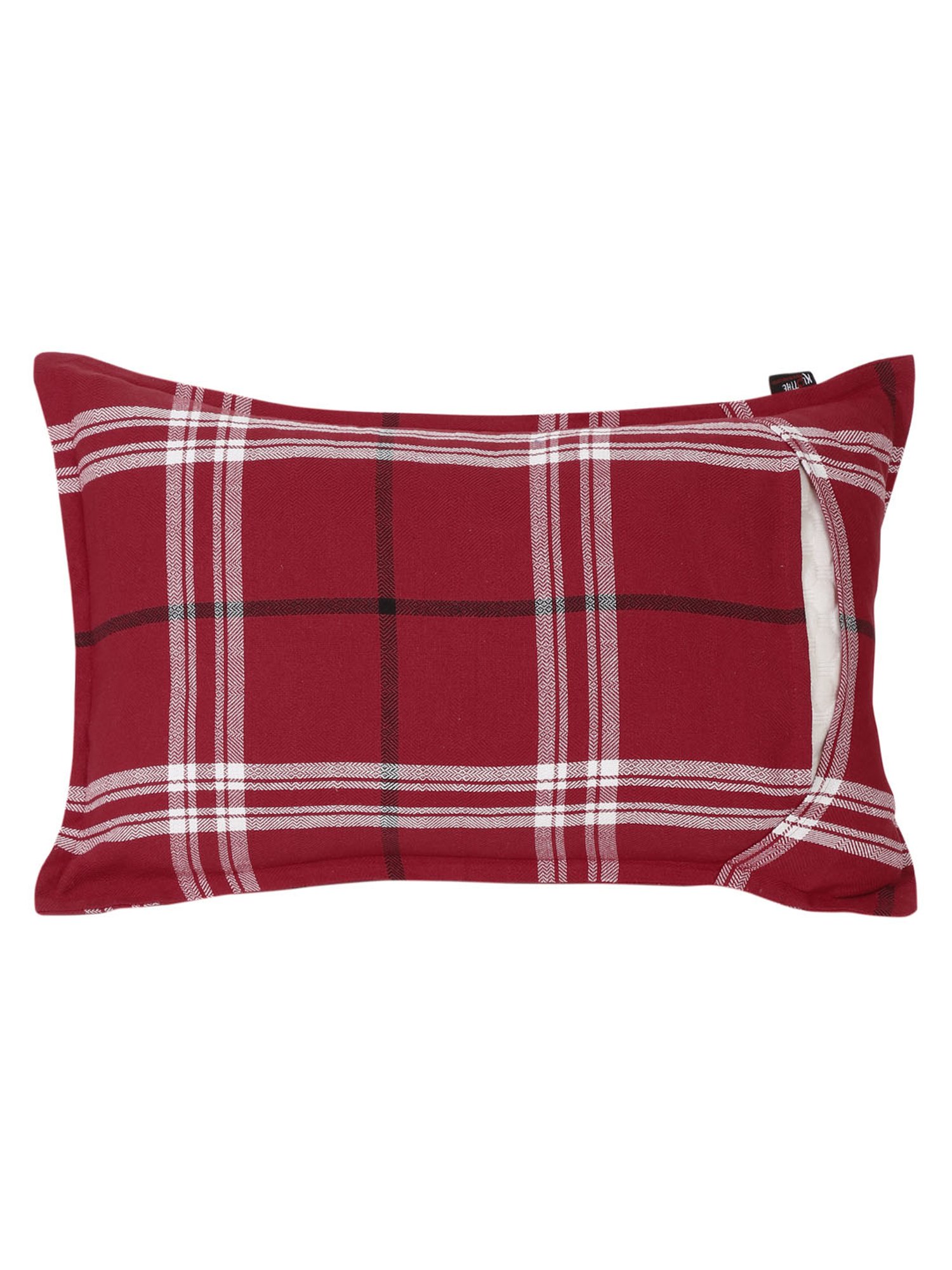 Stoa Paris White & Aqua Cotton 200 TC Pillow Cover - Set of 1