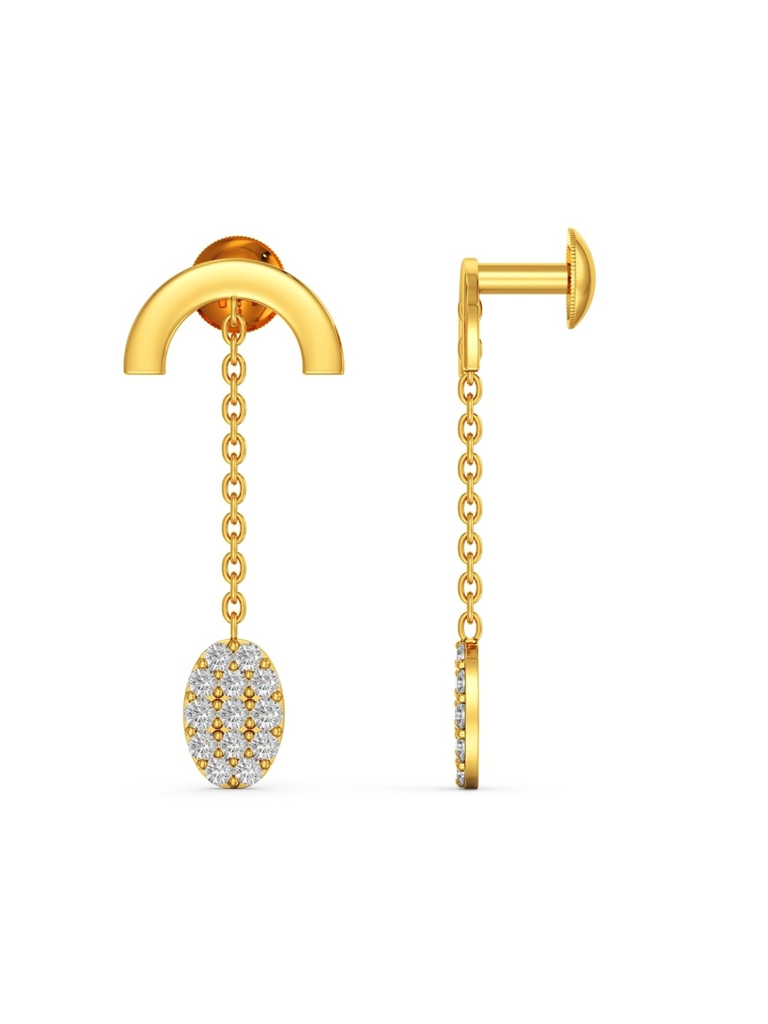 Joyalukkas 22k Gold Effulged Drop Earrings for Women