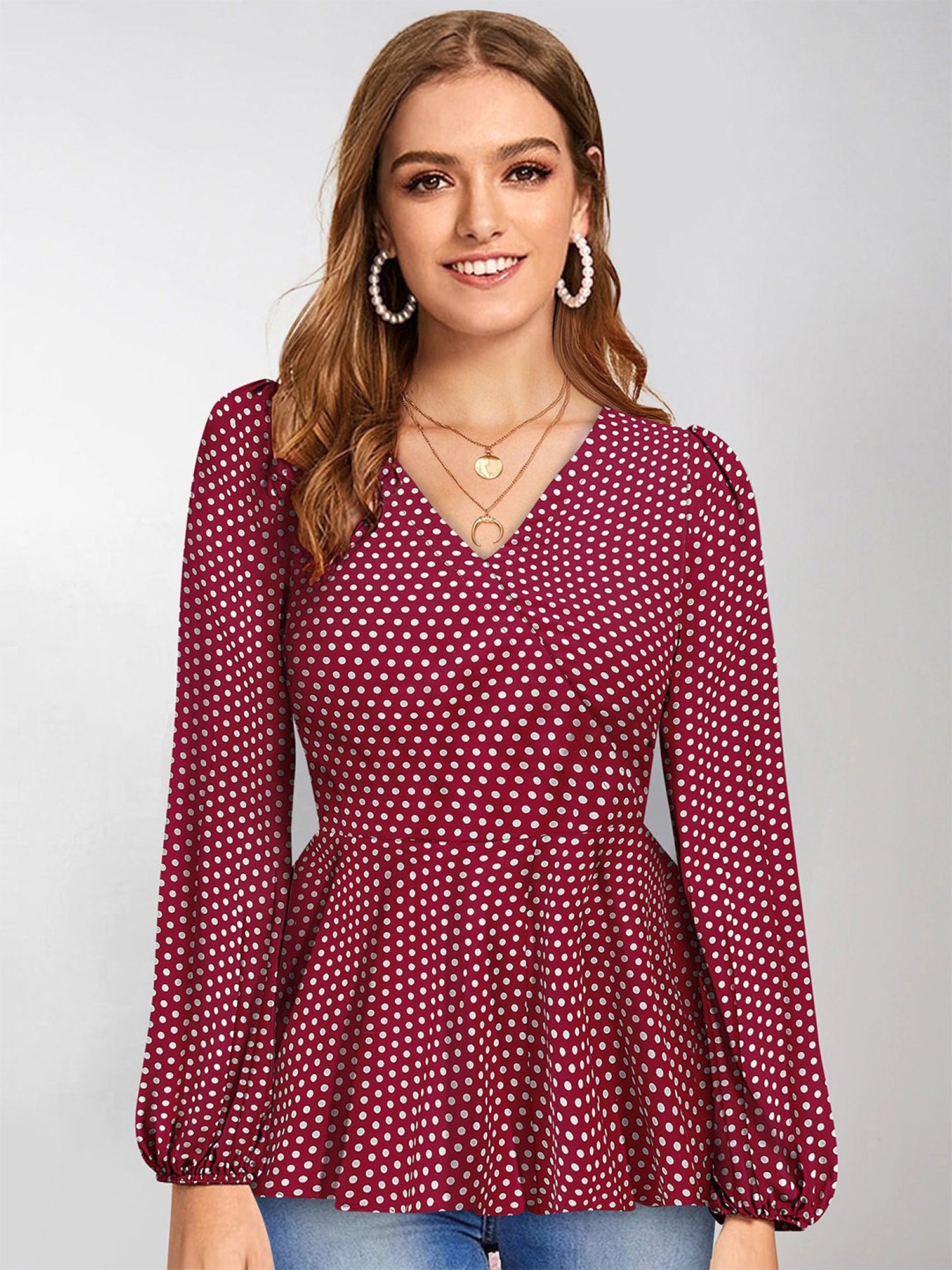 KERI PERRY Maroon Printed Top