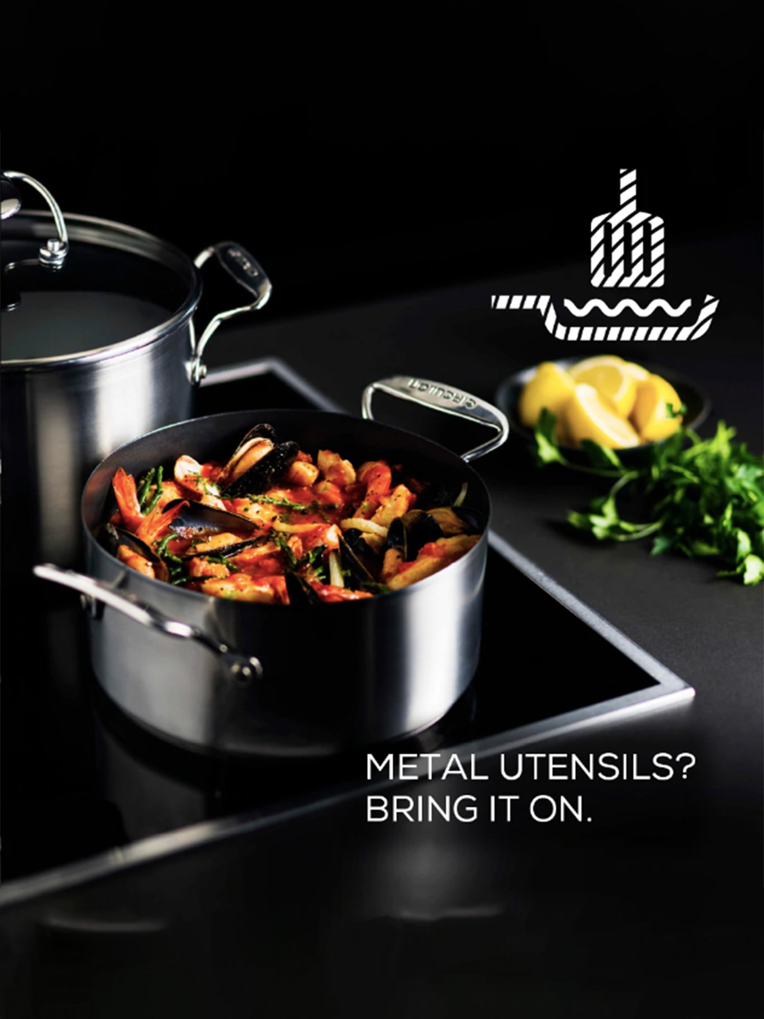 Circulon Silver Stainless Steel Non-Stick Casserole with Lid (7.63 L)