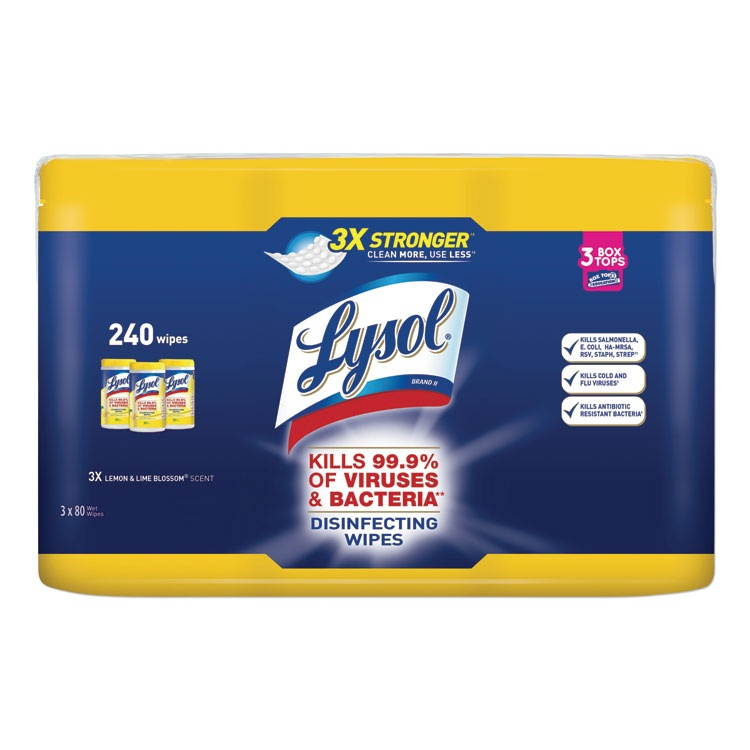 Lysol Disinfecting Wipes Early Morning Breeze 7 x 8 80/Canister 6 Canister/CT
