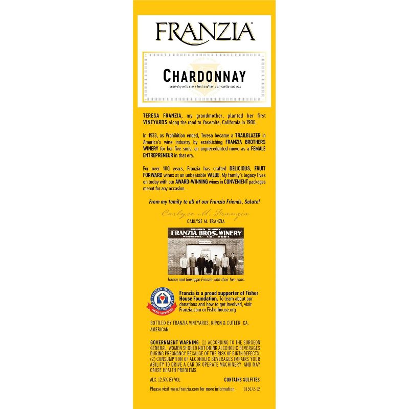 Franzia Chardonnay White Wine - 3L Box