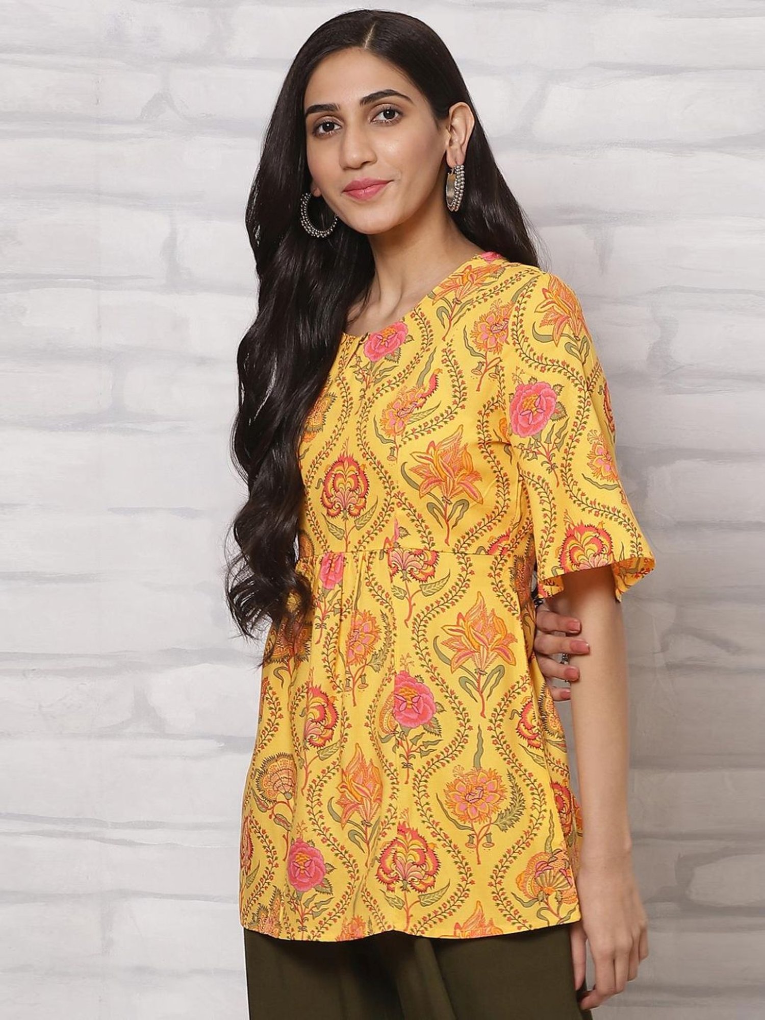 Rangriti Yellow Printed Top