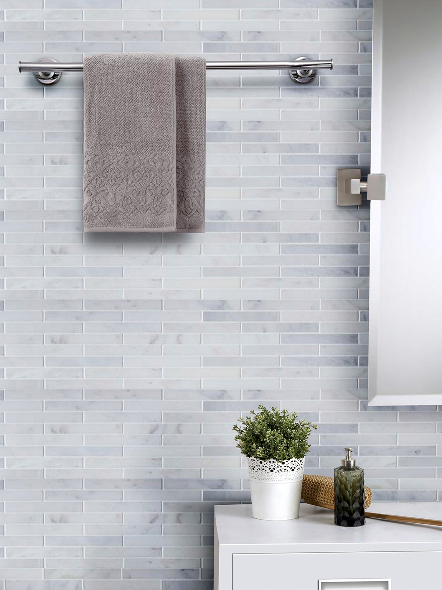 Maspar Grey 550 GSM Cotton Hand Towel - Set of 2