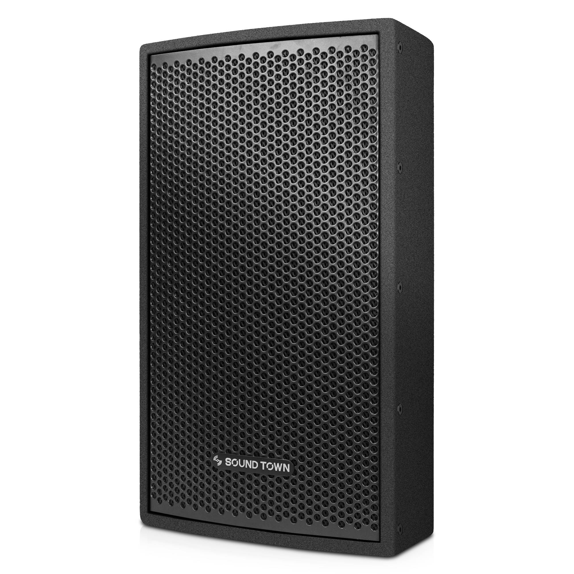 Sound Town Pair of CARME Series 8" 350W 2-Way Professional PA DJ Speakers, Black with Compression Drivers and U Brackets for Installation, Live Sound, Karaoke, Bar, Church (CARME-U108B-PAIR)