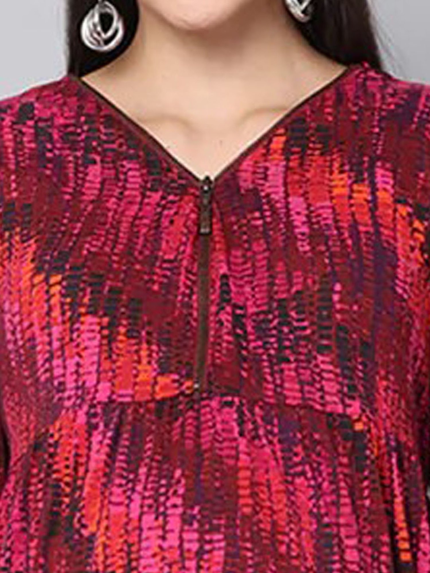 The Mom Store Multicolor Cotton Printed Maternity & Nursing Dress