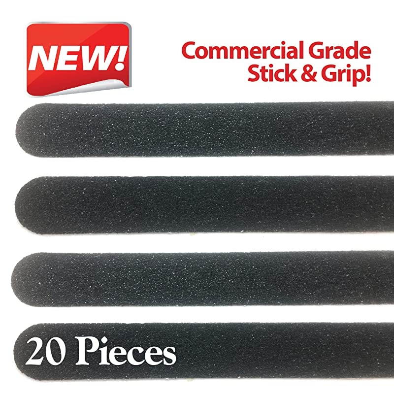 Slip Stair Floor Grip Strips 20 Precut strips 1 x 155 Anti slip safety tape WaterproofIndoorOutdoorCommercial adhesive gritPrevent FallsCars Trucks and Trailers too