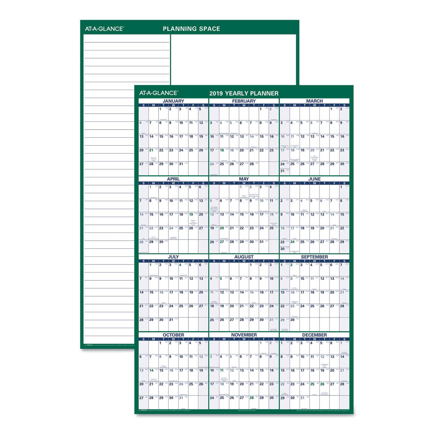 At-A-Glance Vertical Erasable Wall Planner 32 x 48 2019 PM31028