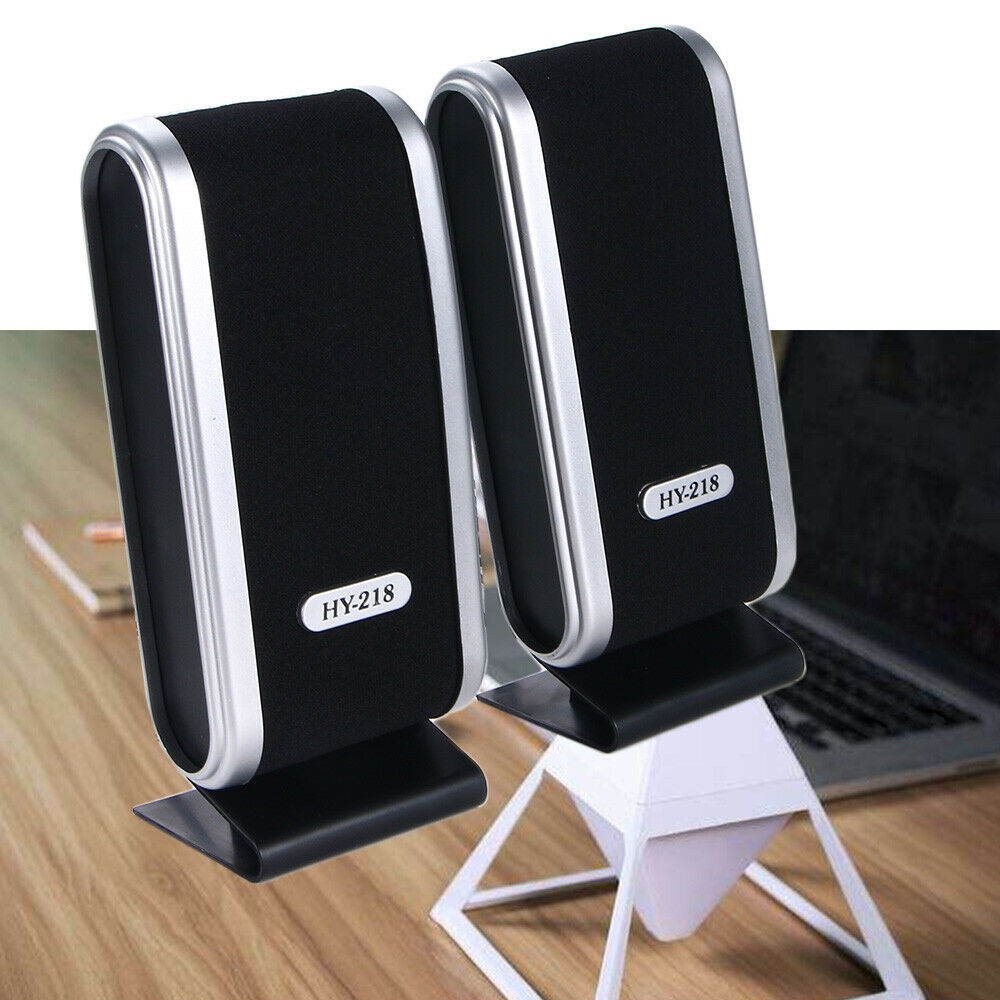 Mini USB Power Computer Speakers Wired Stereo 3.5mm Jack For PC Laptop Black