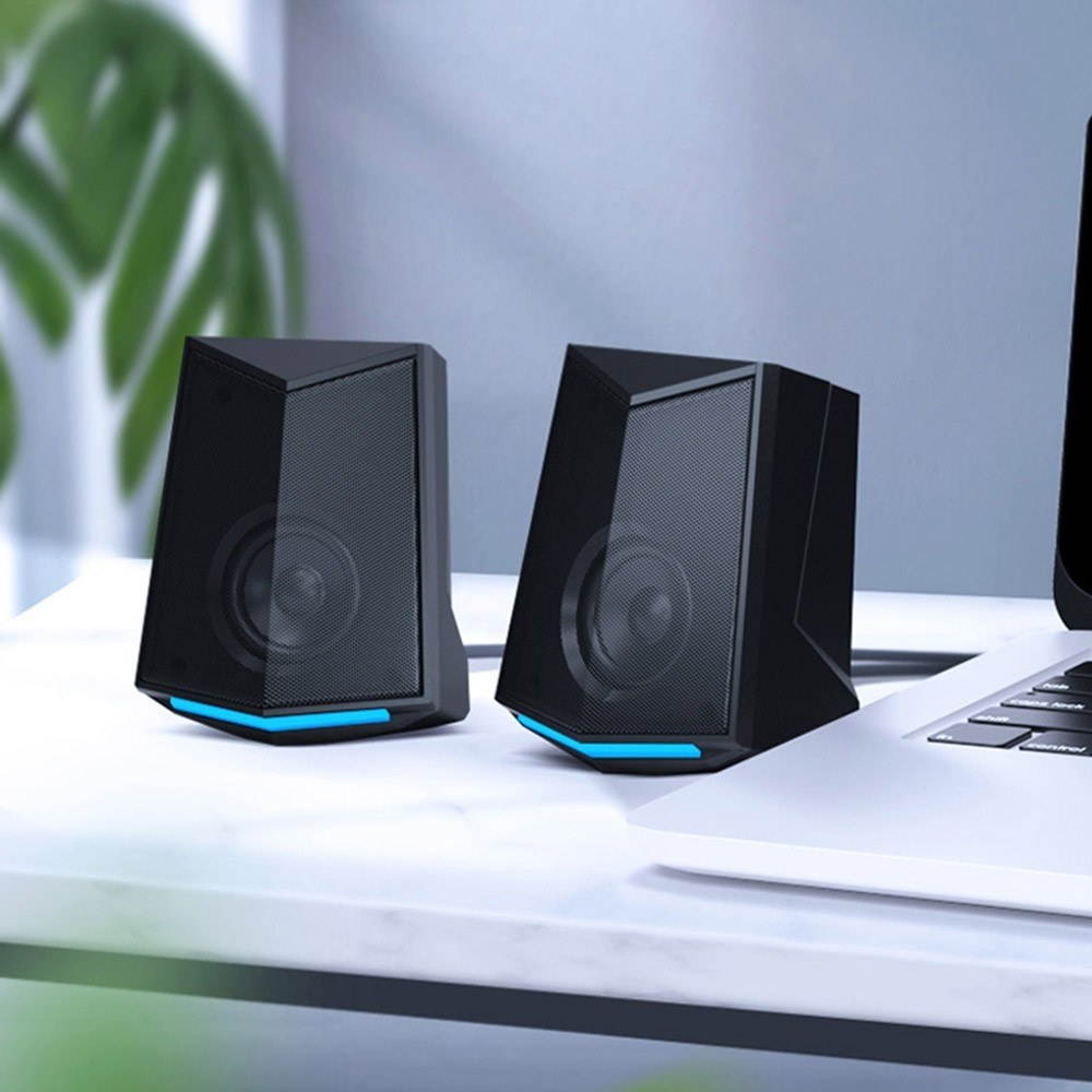 V-115 Computer Desktop Speaker Audio 2.0 Sound Channel Stereo Sound 3W Output Power USB Mini Portable