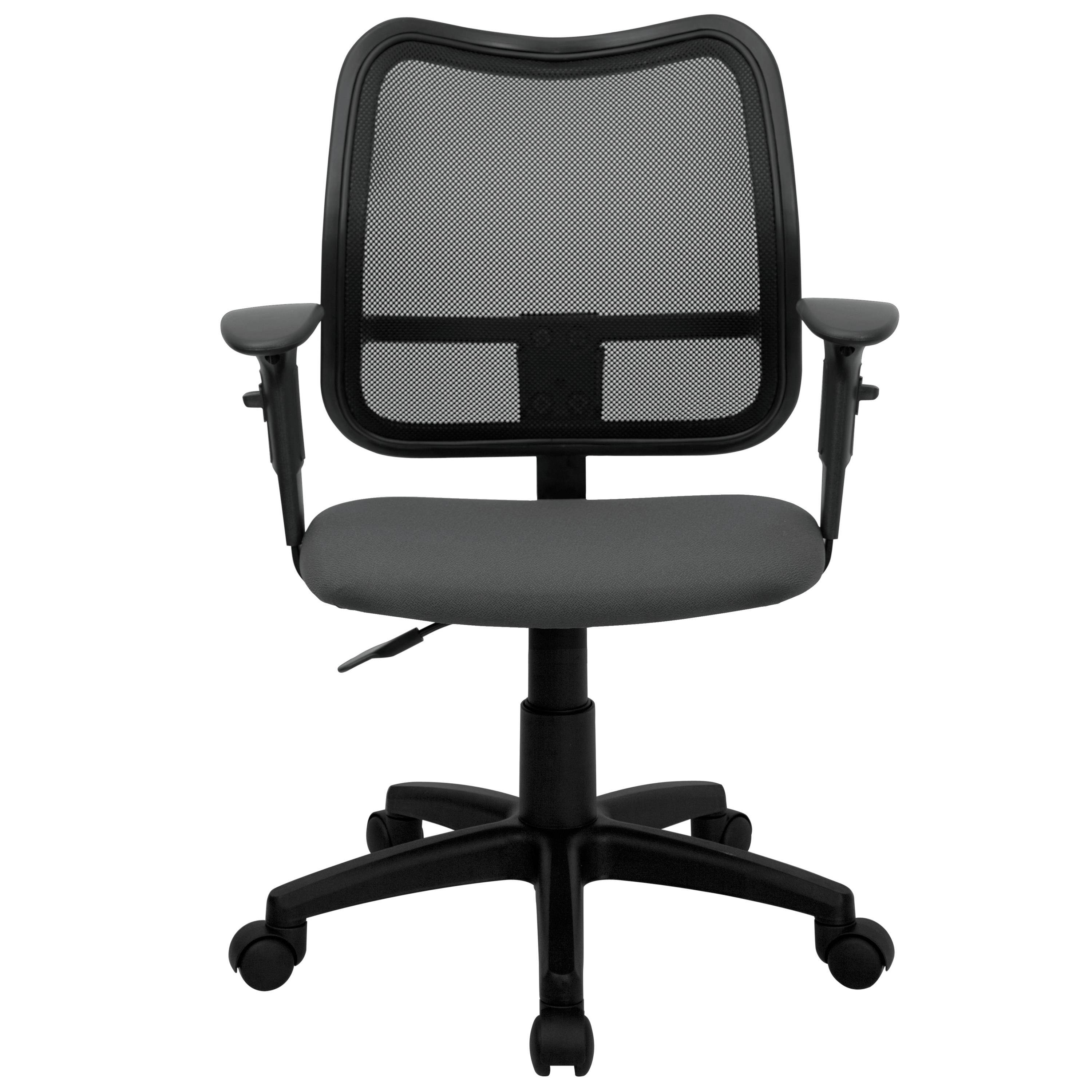 Mid-Back Gray Mesh Swivel Task Chair with Adjustable Arms