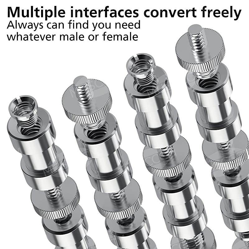 Camera Screw 22 Pcs 14 Inch and 38 Inch Converter Threaded Screws Adapter Mount Camera Hot Shoe Mount to 14 Set for CameraTripodMonopodLight Stand