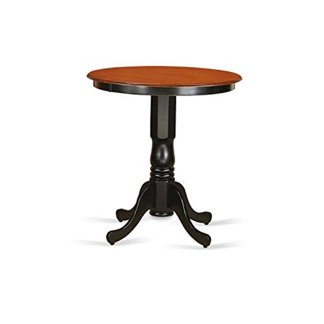 East West Furniture EDT-BLK-TP Eden Round Counter Height Table Finished in Black & Cherry