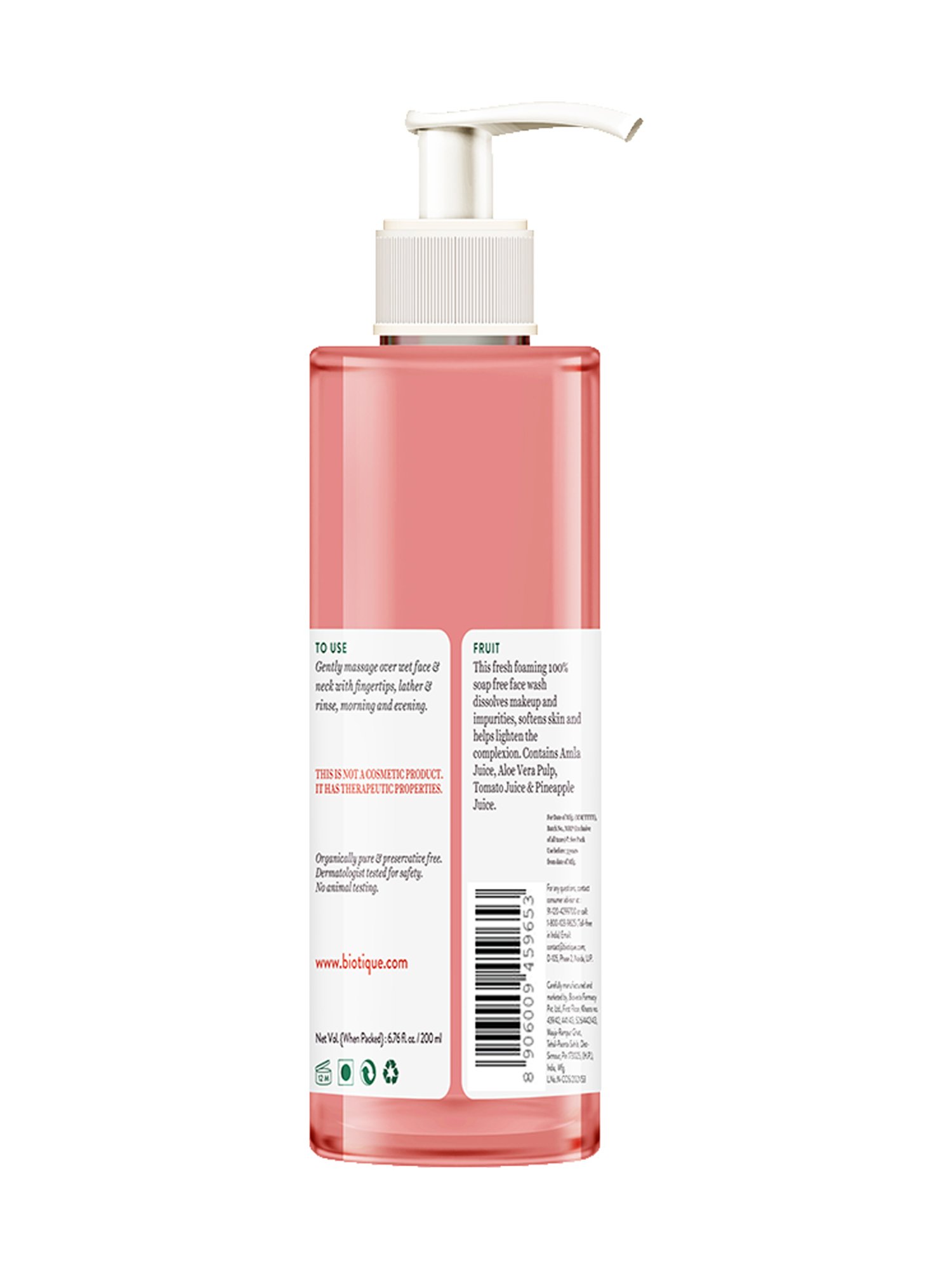 BIOTIQUE Fruit Brightening Face Wash - 200 ml
