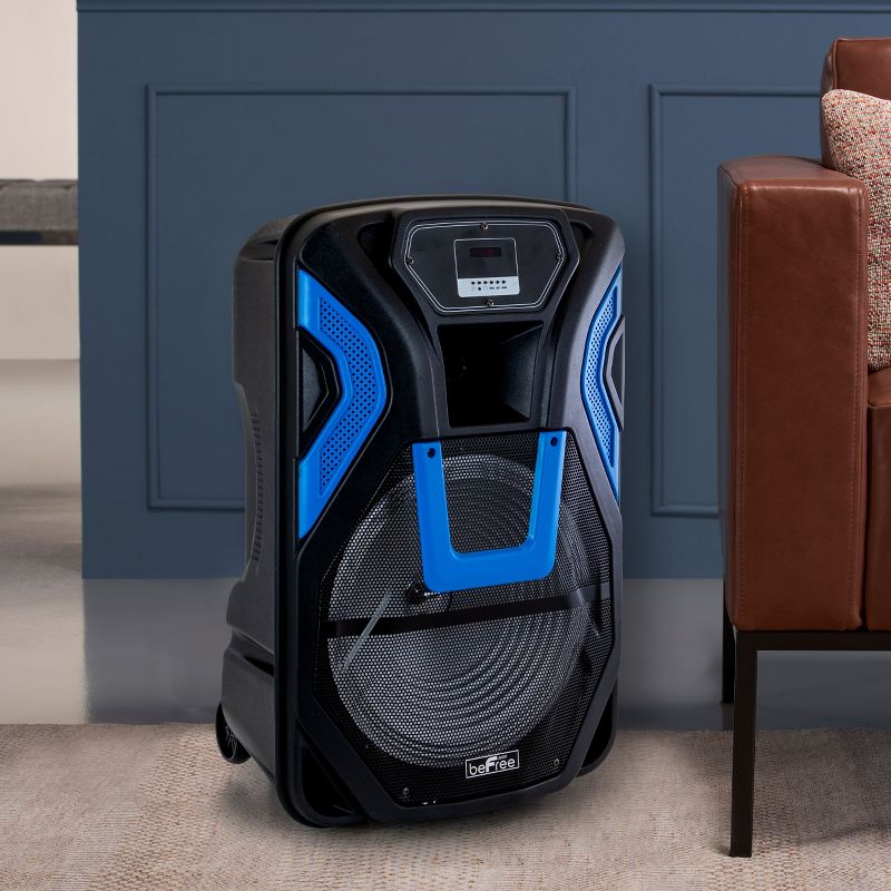 beFree Sound 15 Inch Rechargeable Bluetooth Portable Party PA Speaker System With SD/FM/USB Inputs
