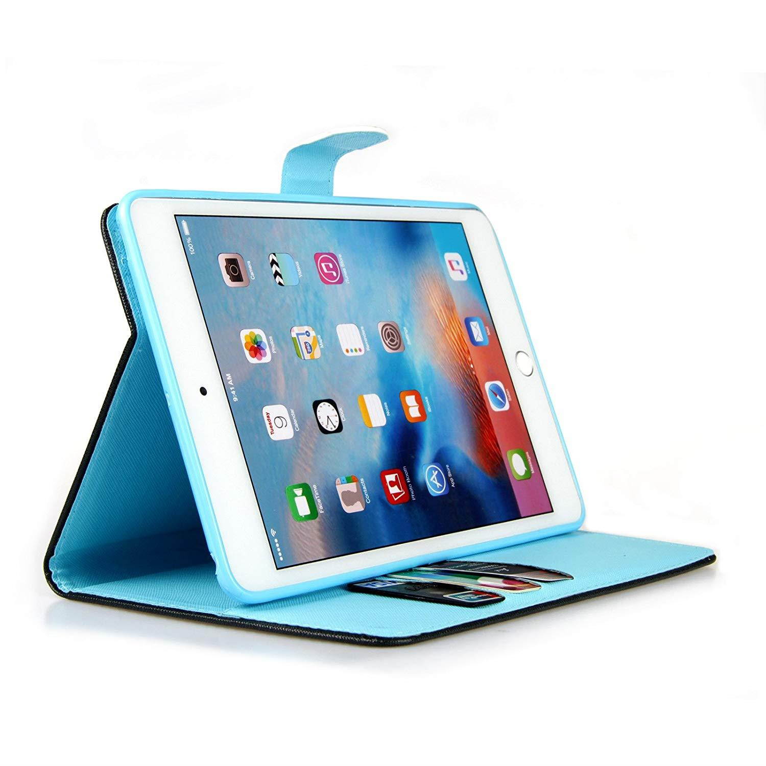 iPad Mini Case REASUN Cover Perfect Smart Auto Wake/Sleep Stand Case [Magnet Closure] Flip Folio Cards Slots Wallet Case For iPad Mini 1/2/3 (Fox)