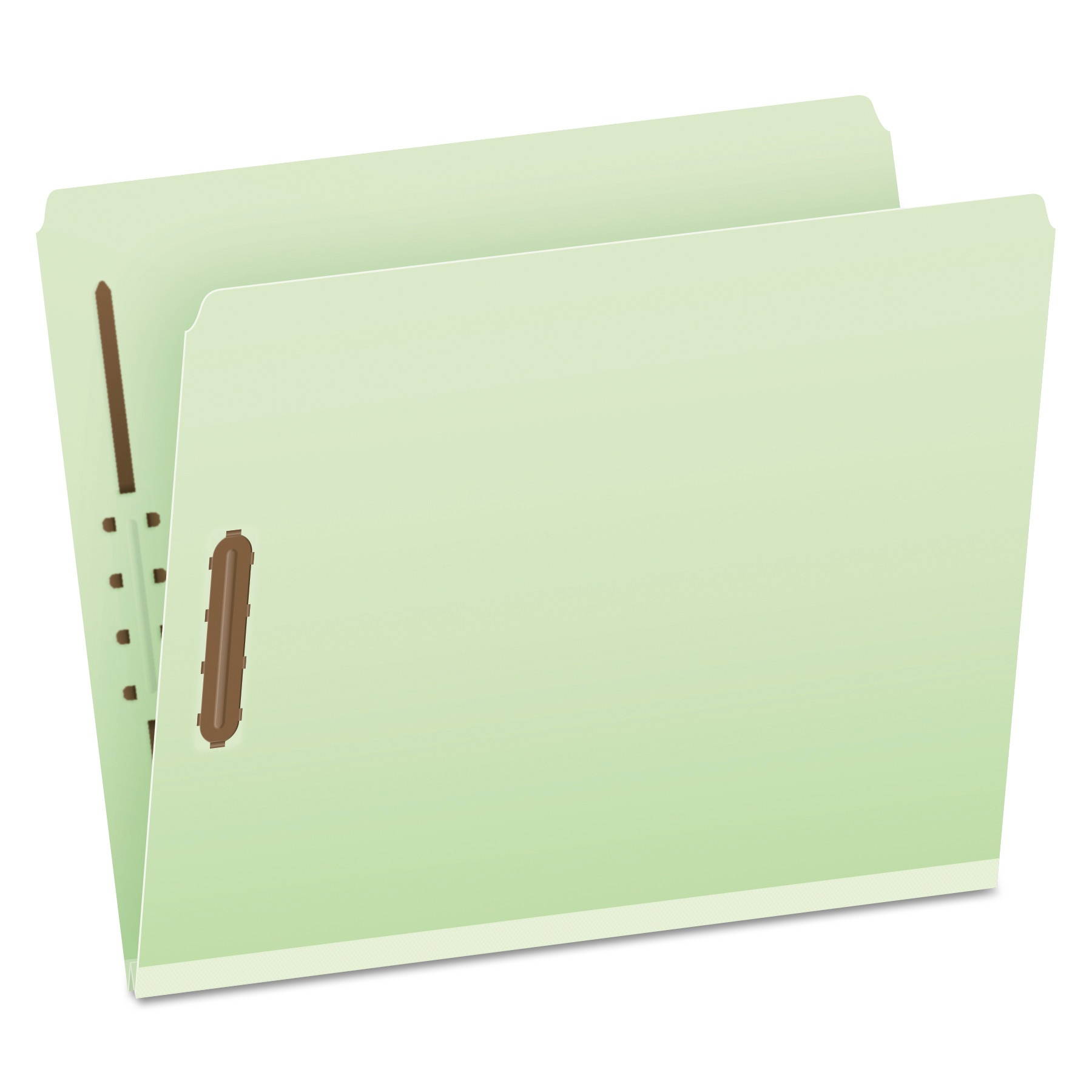 Pendaflex&reg; File Folders With Fasteners, Letter Size, Straight Cut, 2" Expansion, 60% Recycled, Light Green, Box Of 25 Folders