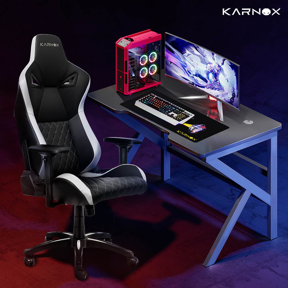 KARNOX Legend TR Racing Style Gaming Office Chair with Adjustable Height and Arm Rests, Ergonomic 155&deg; Reclining, Locking High Back with Integrated Headrest (Black)