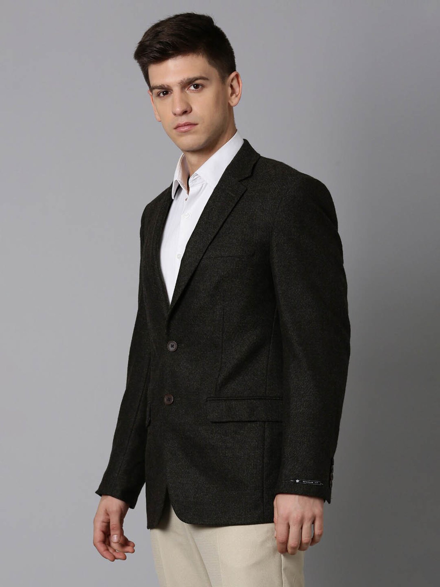 Luxure by Louis Philippe Metal Brown Slim Fit Blazer