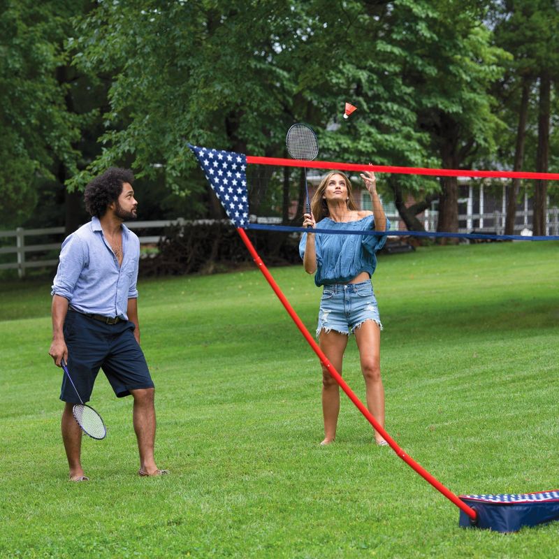 Zume Games Patriotic Portable Badminton Lawn Sports Set