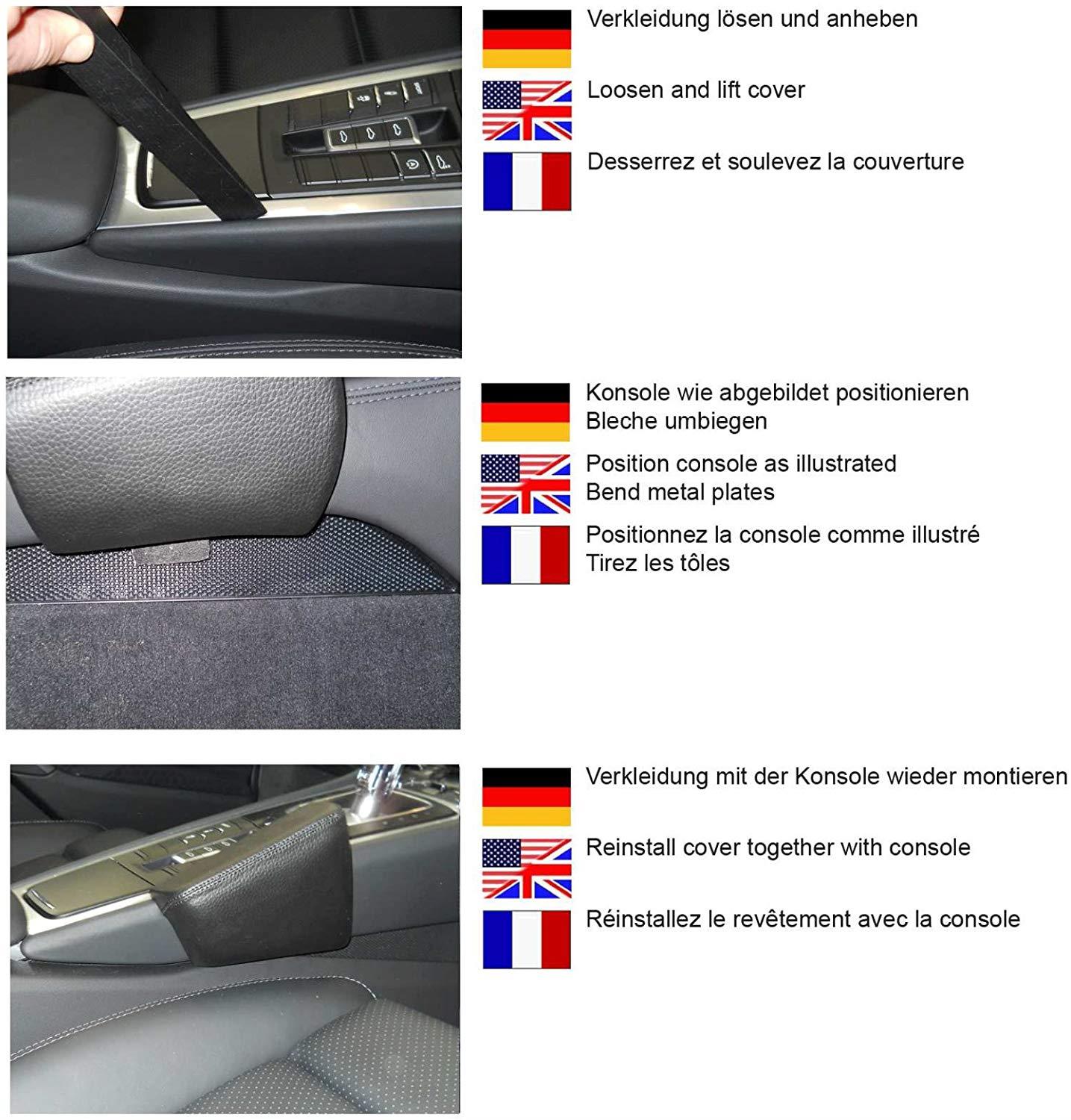 Kuda 089060 Leather Mount Black Compatible with Porsche 911 (991) (Since 2012), Boxster (981) (Since 2013), Cayman (981) (Since 2013)