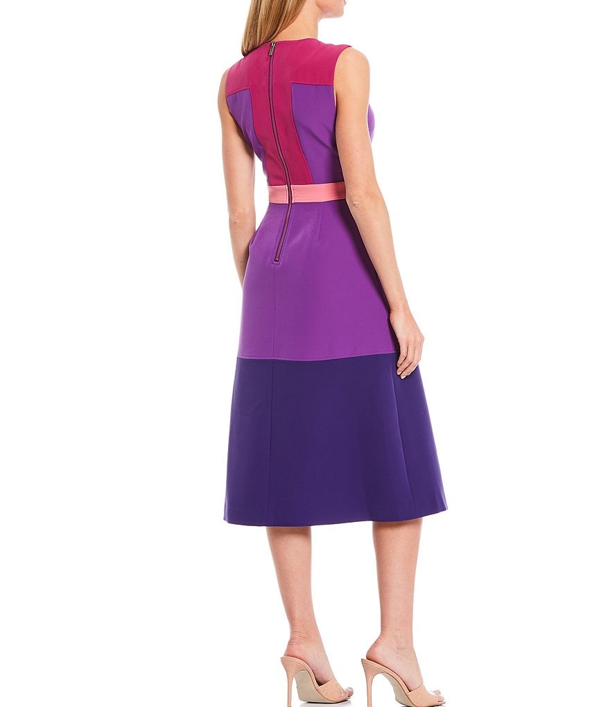 LDT Tyra Colorblock Sleeveless A-Line Dress