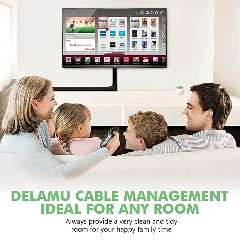 Concealer PVC Cord Cover 945in Paintable Cord Hider to Hide Wires for TV and Computers in Home Office 6X L1575in W118in H067in CC02 Black