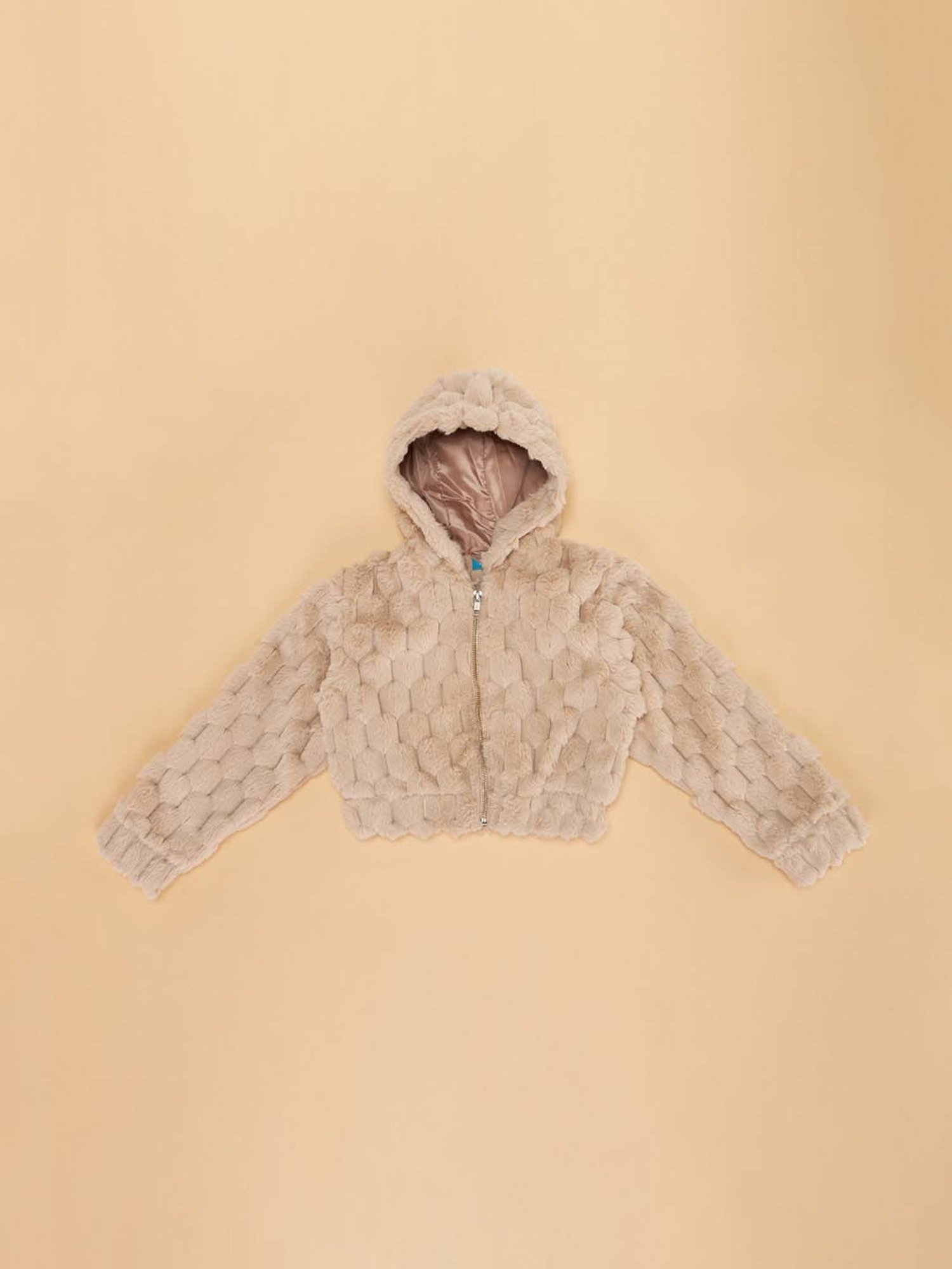 YU by Pantaloons Kids Beige Regular Fit Full Sleeves Jacket