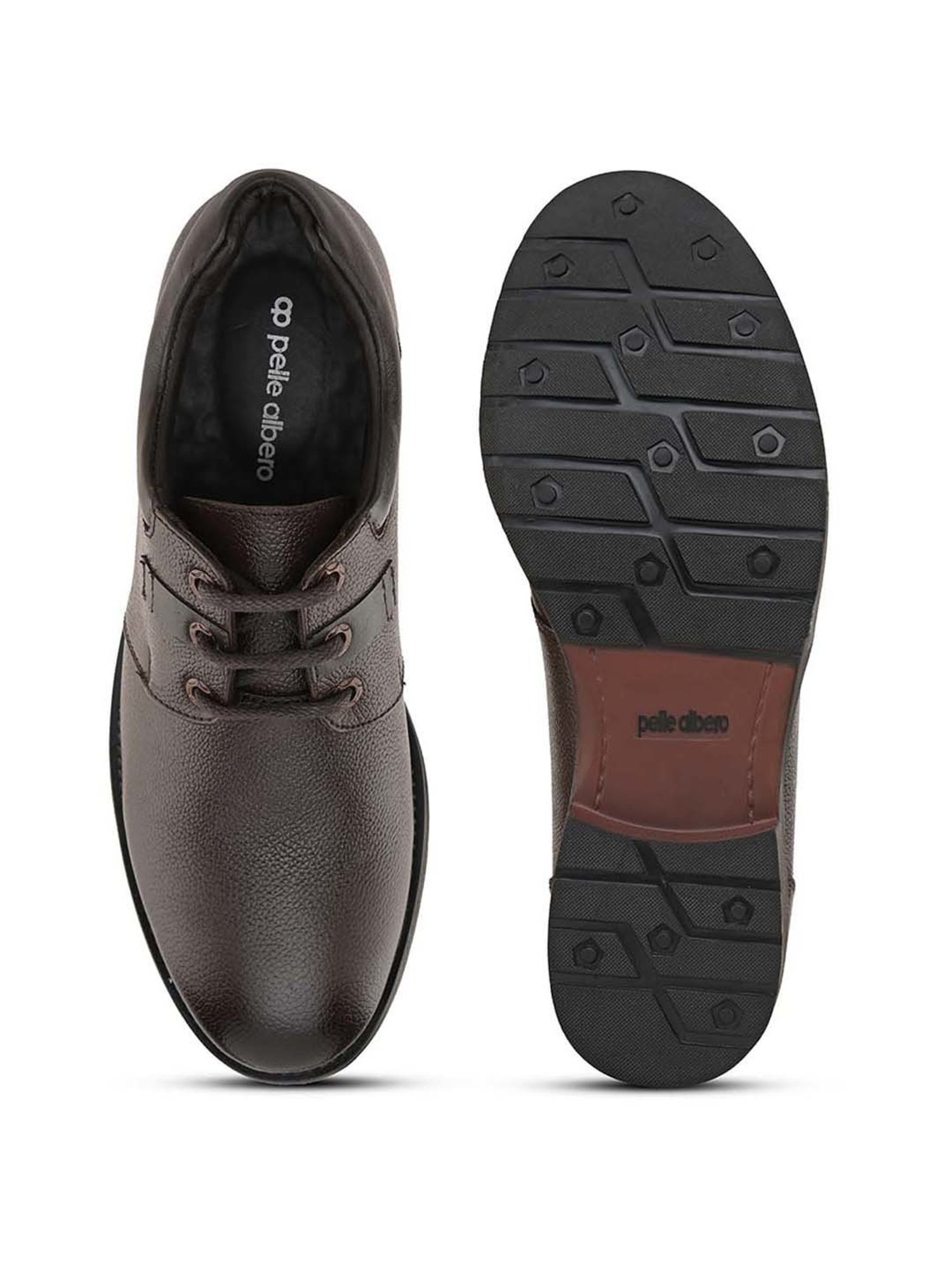 Pelle Albero Men's Dark Brown Derby Shoes