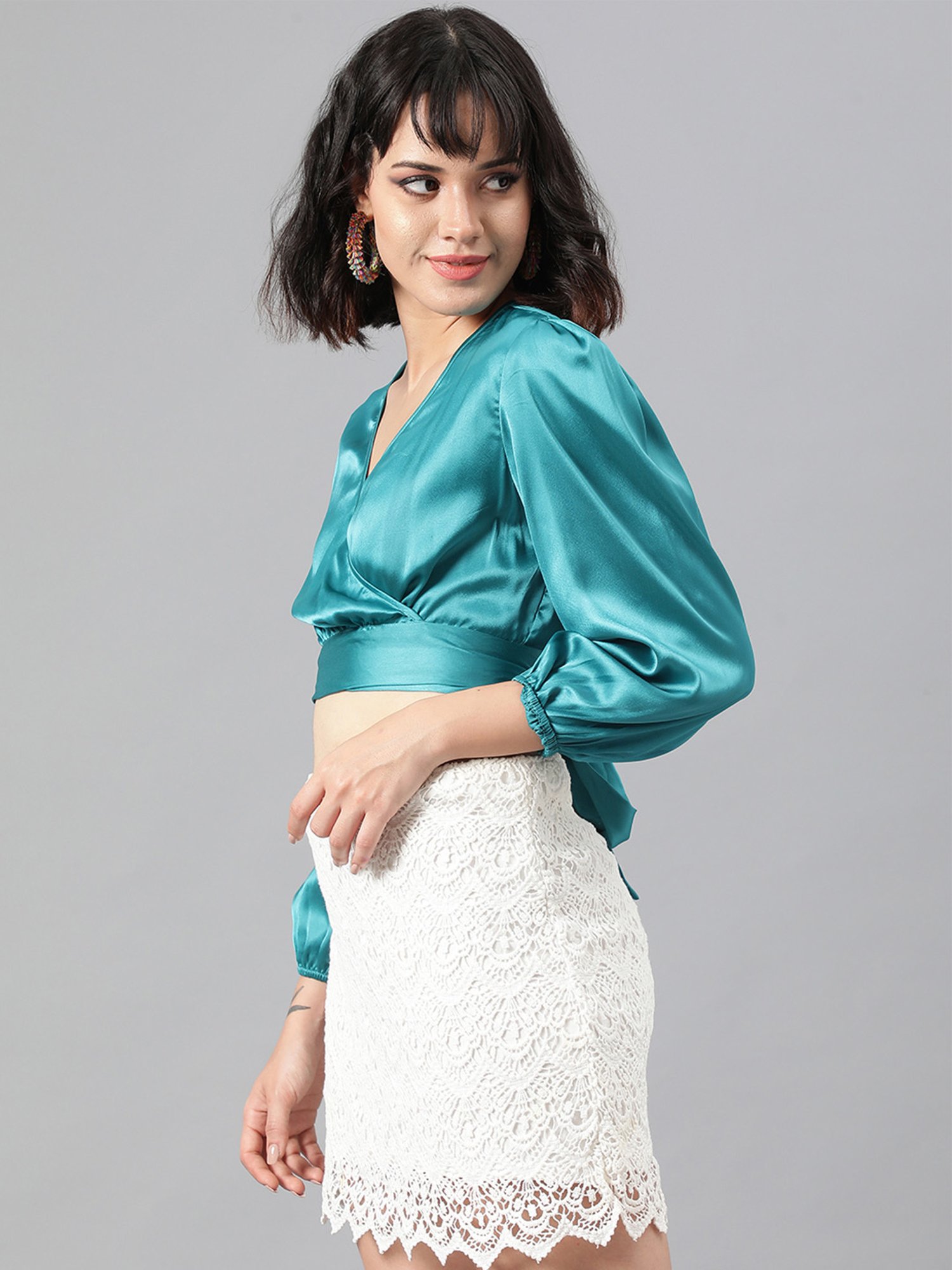 Kotty Green Slim Fit Crop Top