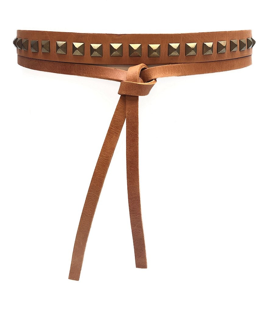 ADA Skinny Pyramid Studded Wrap Belt