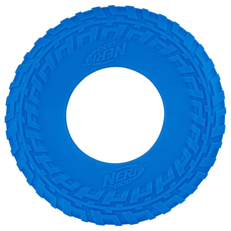 NERF Tire Flyer Dog Toy - Blue - 10"