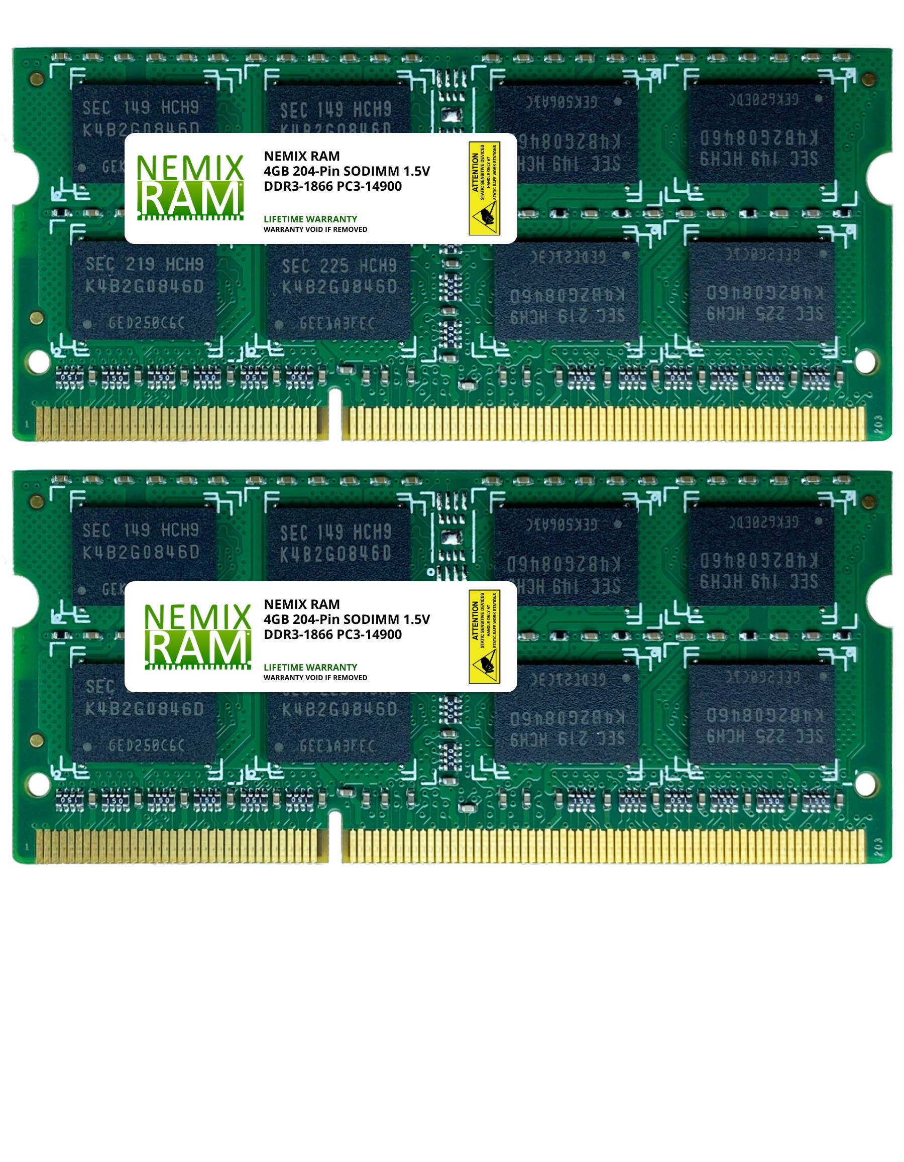 16GB (4x4GB) DDR3 1866 (PC3 14900) SODIMM Laptop Memory RAM
