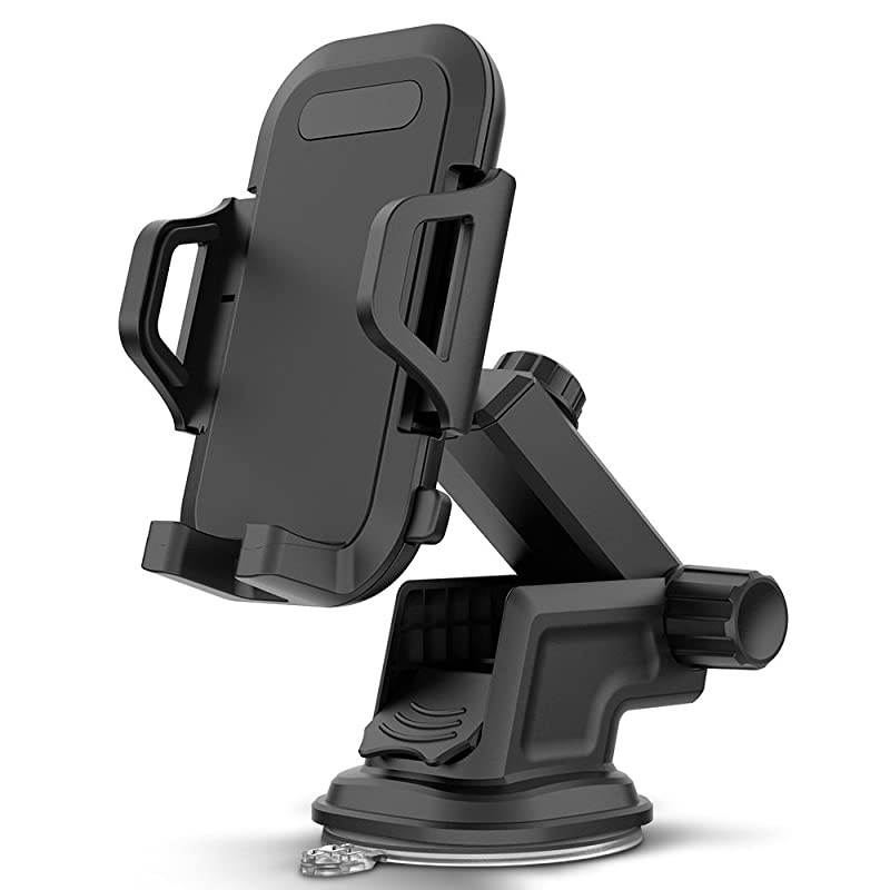 DuraHold Series Car Phone Mount for iPhone 12 11 Pro Max Xs XR X 8 7 Plus SE,Galaxy S20 Ultra S10 S10+ S10e,Note 10,LG,Huawei,Pixel[Washable Sticky Gel Pad/Extendable Holder Arm (Upgrade)]