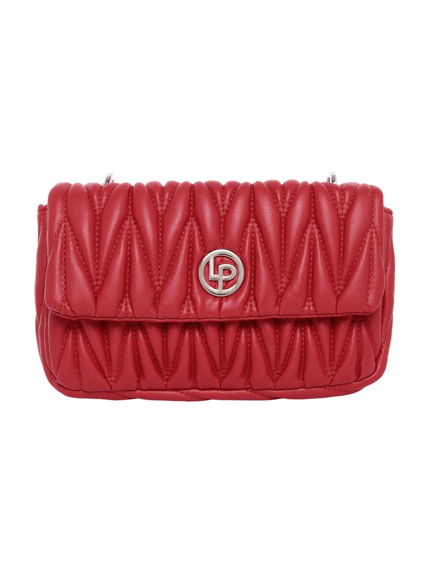 Lino Perros Red Quilted Medium Shoulder Bag