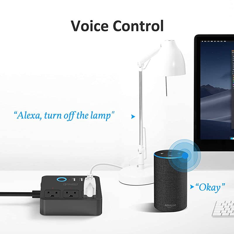 Smart Power Strip Work with Alexa Google HomeWiFi Outlets Surge Protector with 3 USB 3 Charging Port for Cruise Ship Travel Multi Plug Extender10A