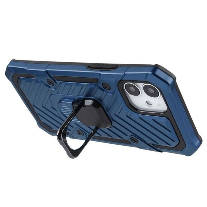 Ring Stand Hard Hybrid Plastic TPU Case w/stand For Apple iPhone 12 Mini (5.4") - Blue