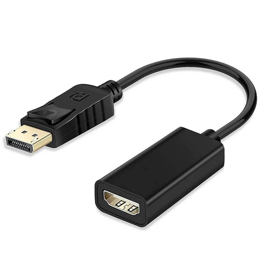 avedio links DisplayPort to HDMI Adapter Gold-Plated DP to HDMI Converter Cable Cord (Male to Female) (Black)