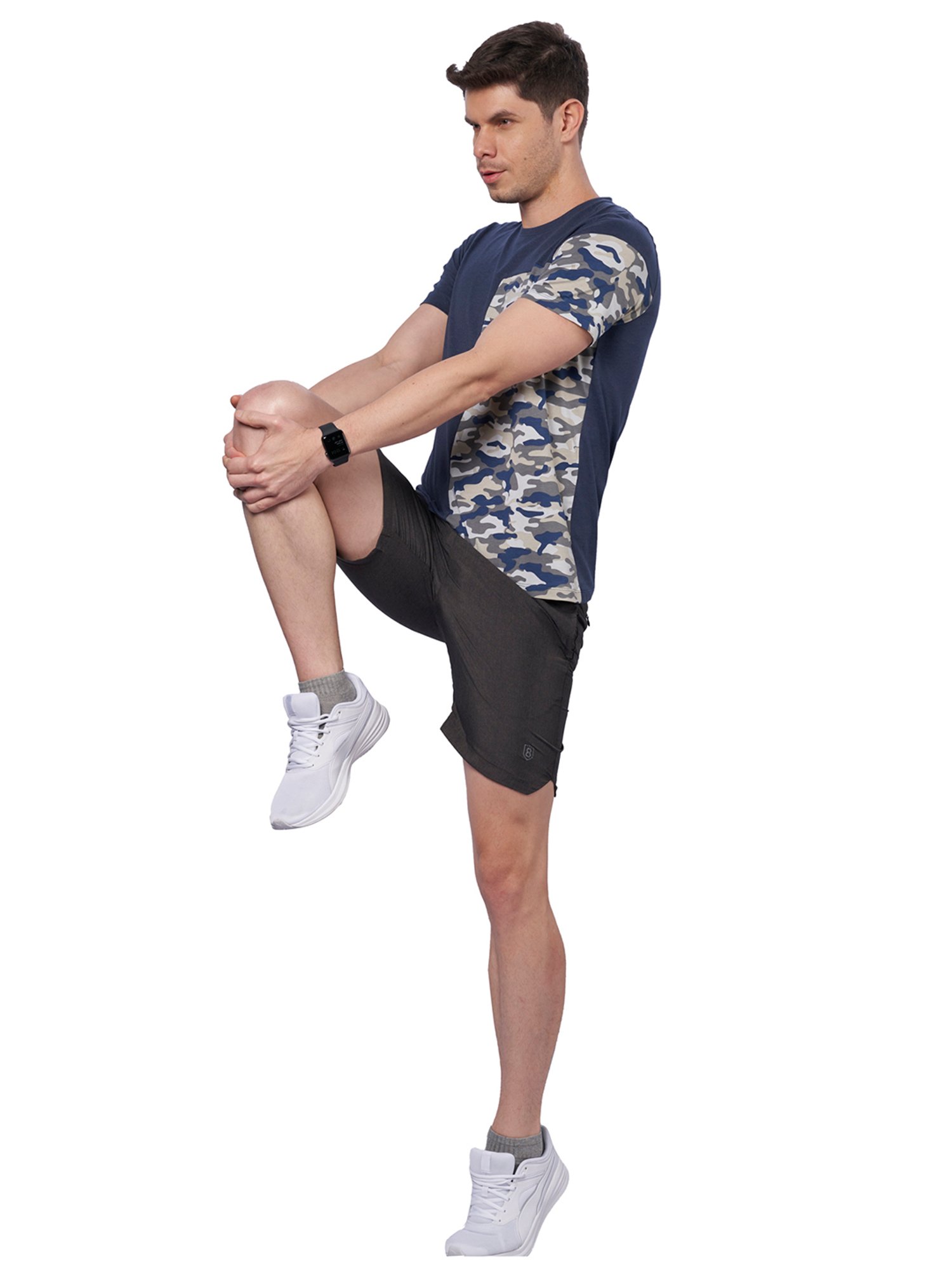 DOMIN8 Men Breathable Camouflage Cotton Poly Blend Training Sports T-Shirt