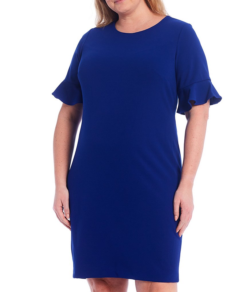 Kasper Plus Size Stretch Crepe Stand Combo Collar One Button Jacket