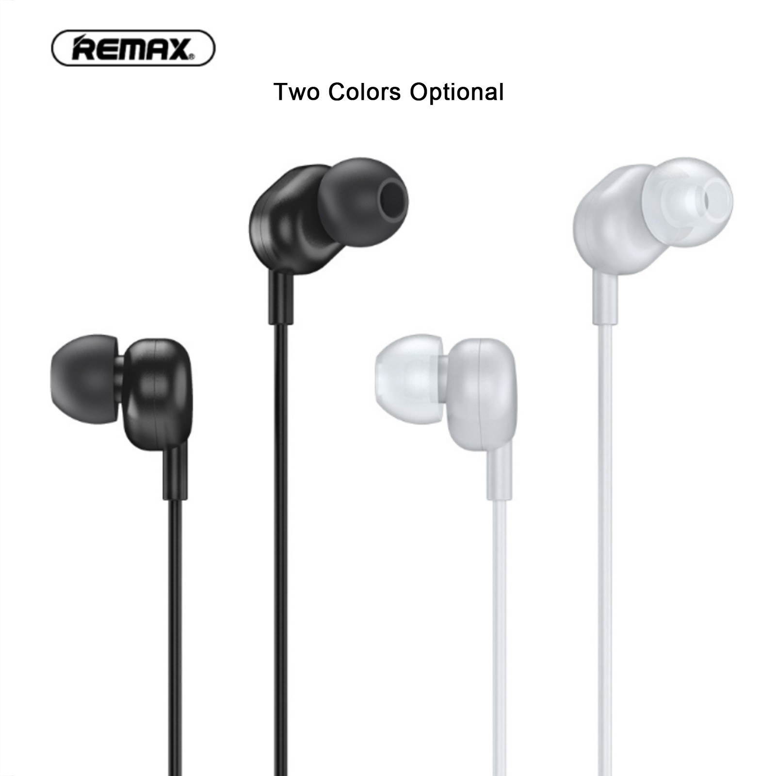 Remax RW-105 In-Ear Clear Sound Wired Earphone Stereo Earbuds with Microphone for Phone Call Music Headphone with 3.5mm Plug Compatible with Phones Tablets Computers