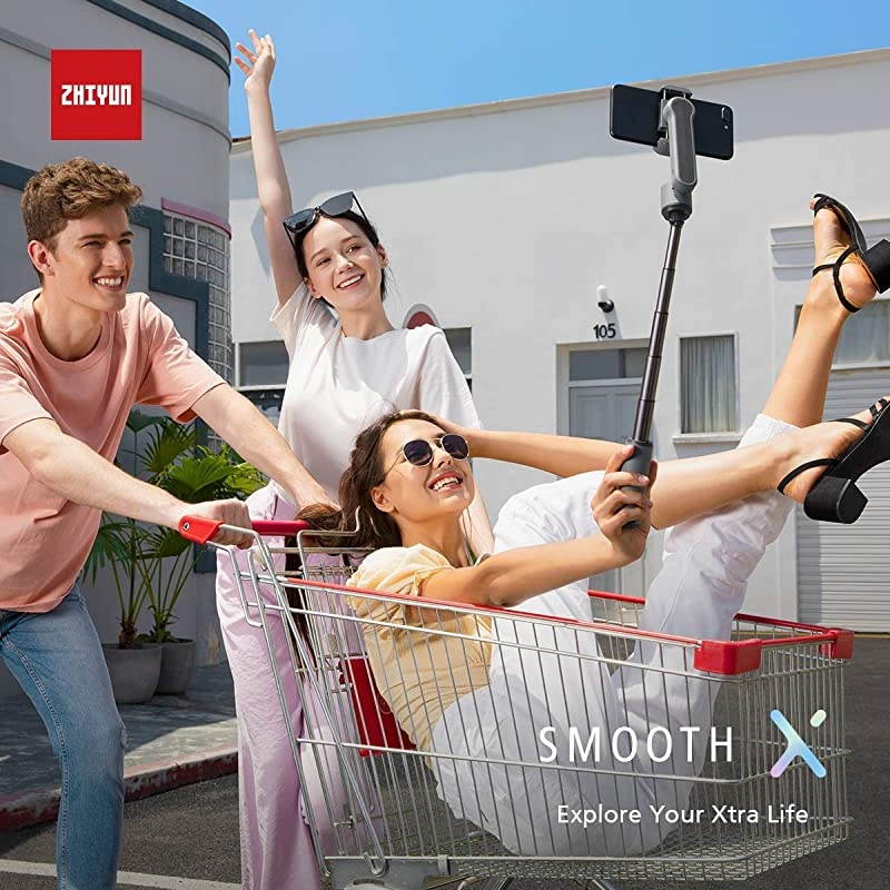 SmoothX Foldable Smartphone 2Axis Gimbal Stabilizer Selfie Stick Vlog Youtuber Gray